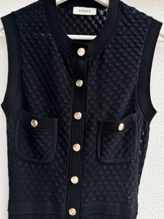 Vestido Sandro Negro Botones