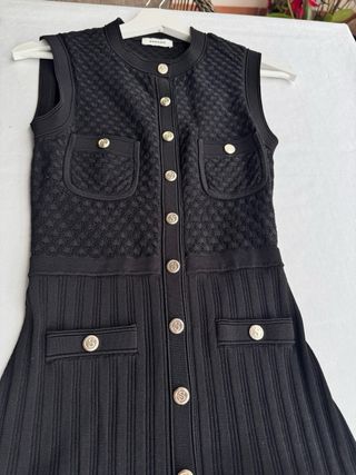 Vestido Sandro Negro Botones
