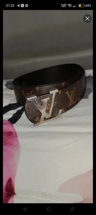 Cintura Louis Vuitton Marrone Argento