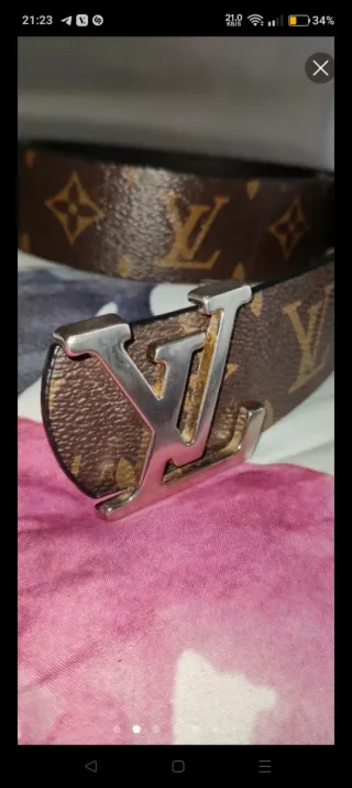 Cintura Louis Vuitton Marrone Argento