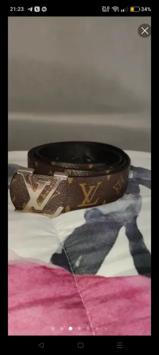 Cintura Louis Vuitton Marrone Argento