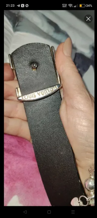 Cintura Louis Vuitton Marrone Argento