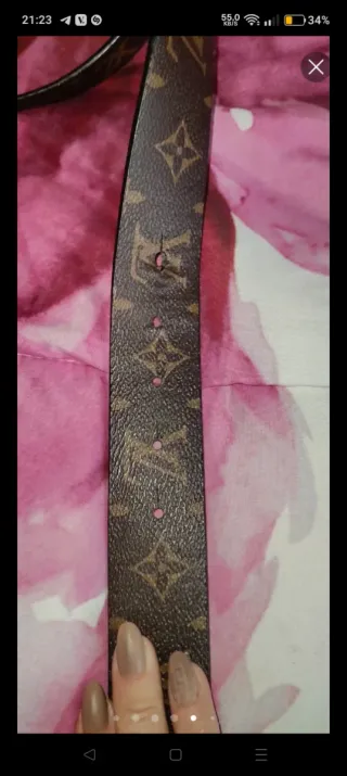 Cintura Louis Vuitton Marrone Argento