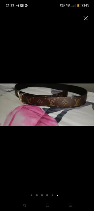 Cintura Louis Vuitton Marrone Argento