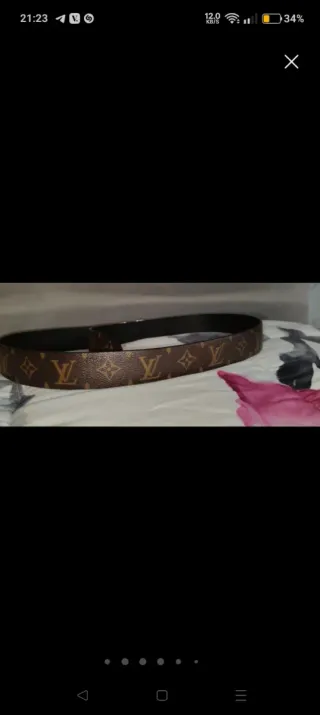 Cintura Louis Vuitton Marrone Argento