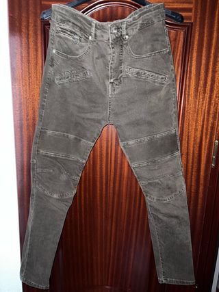 Pantalón Jean Hombre Verde Oliva