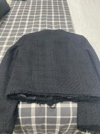Chaqueta Tweed Mango Negra