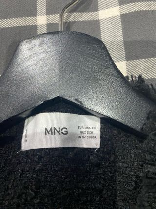 Chaqueta Tweed Mango Negra