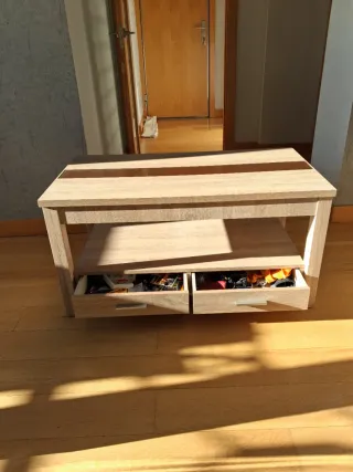 Mesa baja de centro extensible de madera