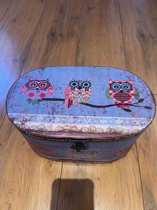 Caja decorativa vintage búhos