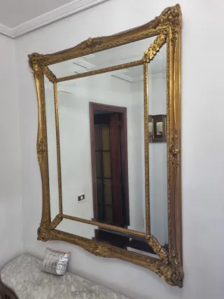 Espejo Vintage Dorado Marco Tallado