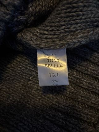 Maglione Tony Siville lana collo alto grigio