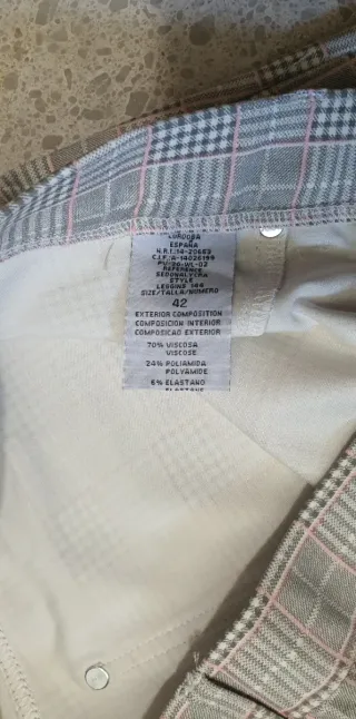 Pantalón cuadros mujer talla 42