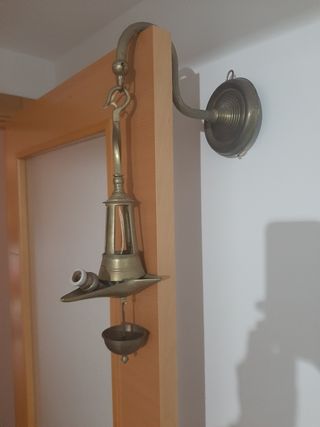 2 Lámparas de Aceite Bronce S.XIX