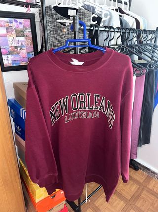 Sudadera larga burdeos New Orleans