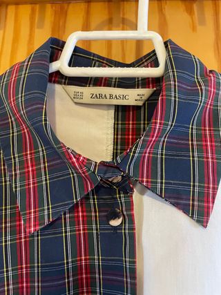 Conjunto Zara Camisa y Falda Cuadros