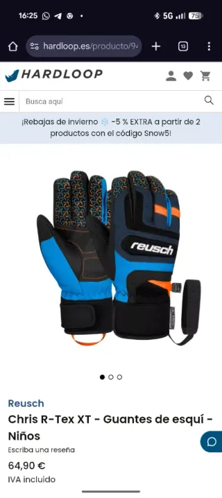 Guantes esquí Reusch niño/niña