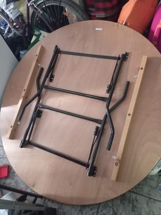 Mesa redonda madera y metal