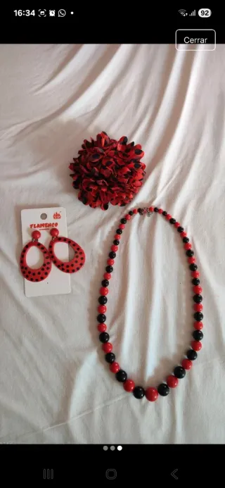 Vestido Flamenca Rojo Lunares Negros