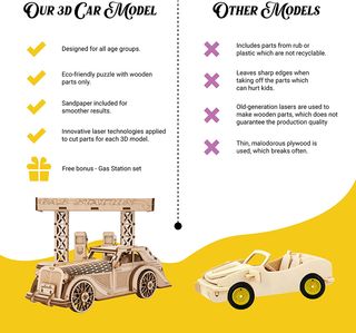Puzzle 3D Madera Coche Gas Station
