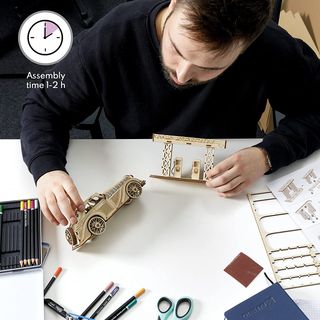 Puzzle 3D Madera Coche Gas Station