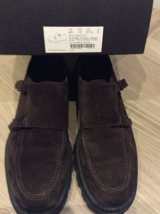 Zapatos Monk Strap Massimo Dutti Marrón