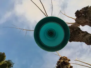 Lámpara opalina azul turquesa vintage