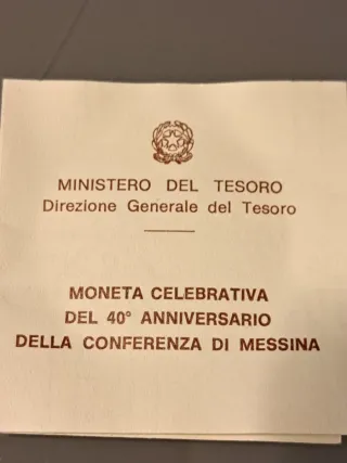 10000 Lire Argento Italia 1995 Conferenza Messina