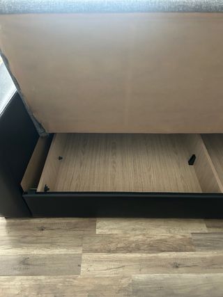 Sofá 3 plazas gris y negro