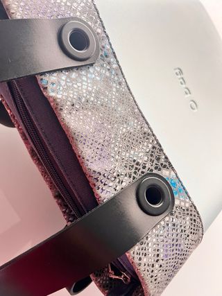 Bolso O bag chic azul claro gris