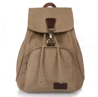 Bolso Lona Vintage Caqui Mujer