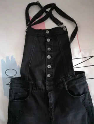 Mono vaquero negro largo Stradivarius