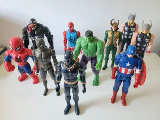 Figuras Marvel: Spiderman, Hulk, Thor, Loki, Venom