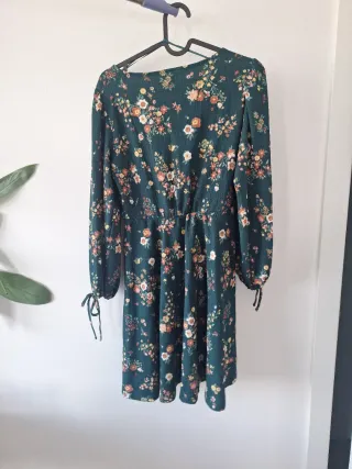 Vestido floral verde talla S