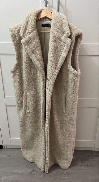 Abrigo Chaleco Largo Beige Ralf Lauren Talla Única