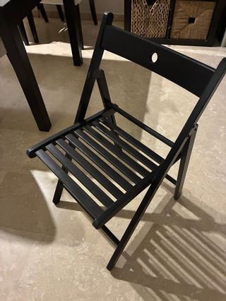 Silla plegable madera comedor negra
