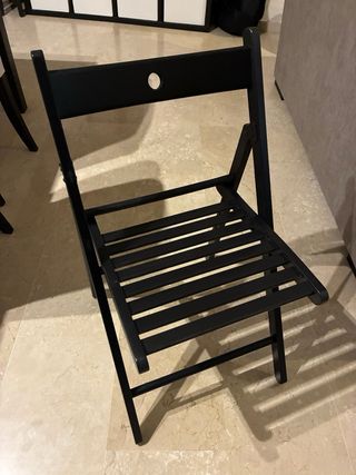 Silla plegable madera comedor negra