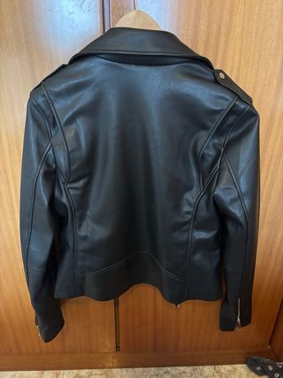 Chaqueta Cazadora Negra Mujer Mango Talla M
