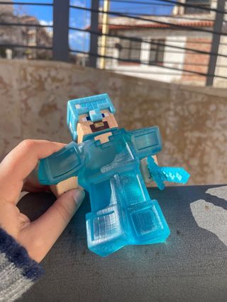 Muñeco Minecraft Transparente Azul