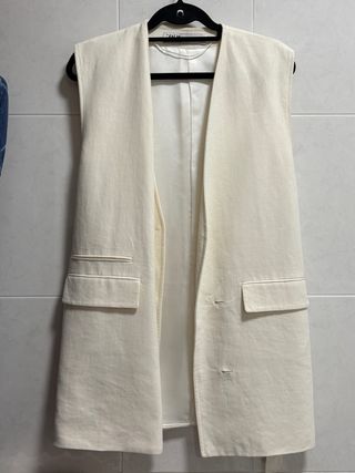 Chaleco Zara Blanco Talla XS