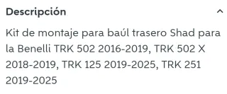 Kit soporte TRK 502 B0TR57ST