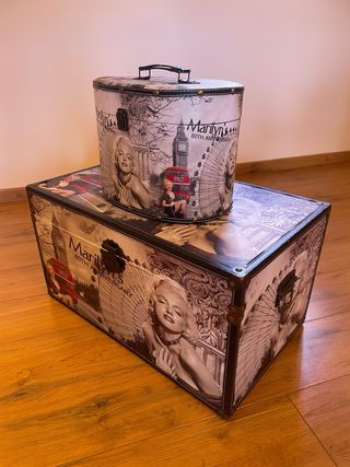 Conjunto Baúl Cofre Decorativo Marilyn Monroe
