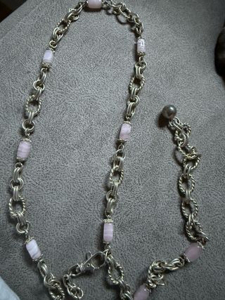 Collar bisutería cadena eslabones tono plata