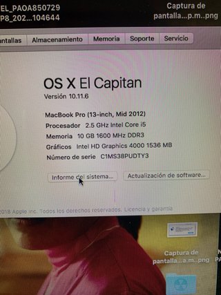 MacBook Pro 13” 2012 Plata