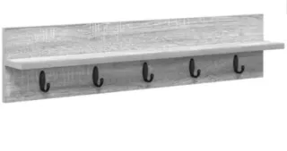 Perchero Vidaxl Madera Gris 80cm