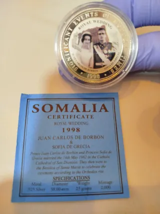 Monedas Plata Boda Real Española 1998