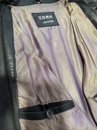 Chaqueta de cuero hombre negra