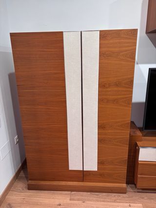 Mueble de salón modular madera y cristal