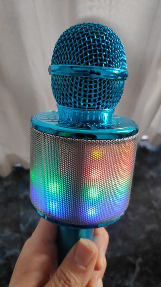 Micrófono Karaoke Bluetooth Azul
