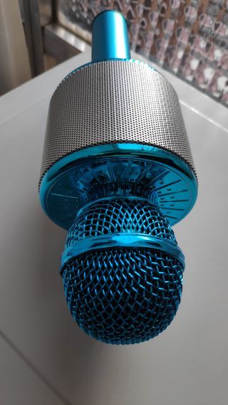Micrófono Karaoke Bluetooth Azul